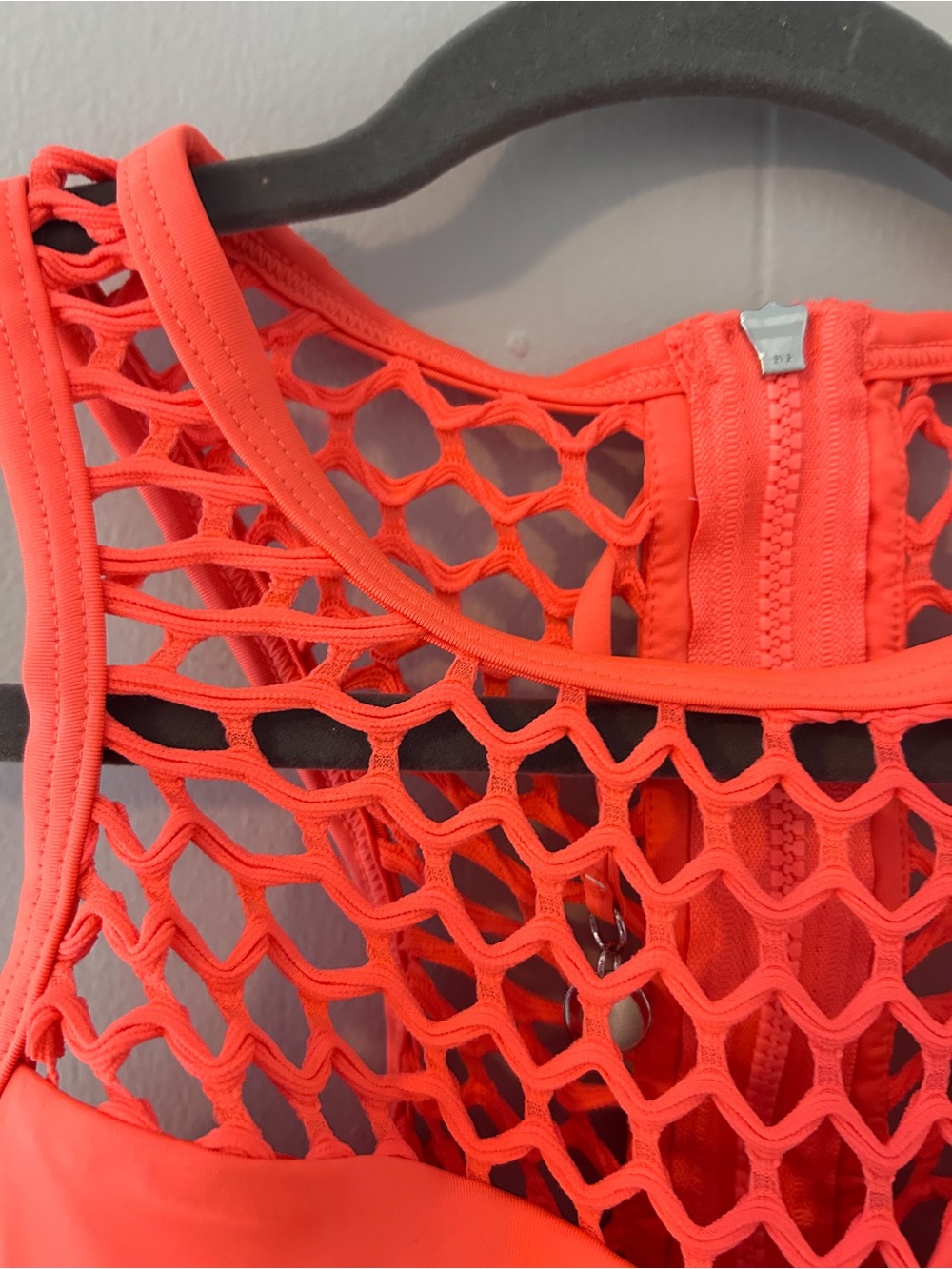 SEAFOLLY US 10 Nectarine Orange Mesh About High Neck One Piece Swimsuit - Picture 14 of 16
